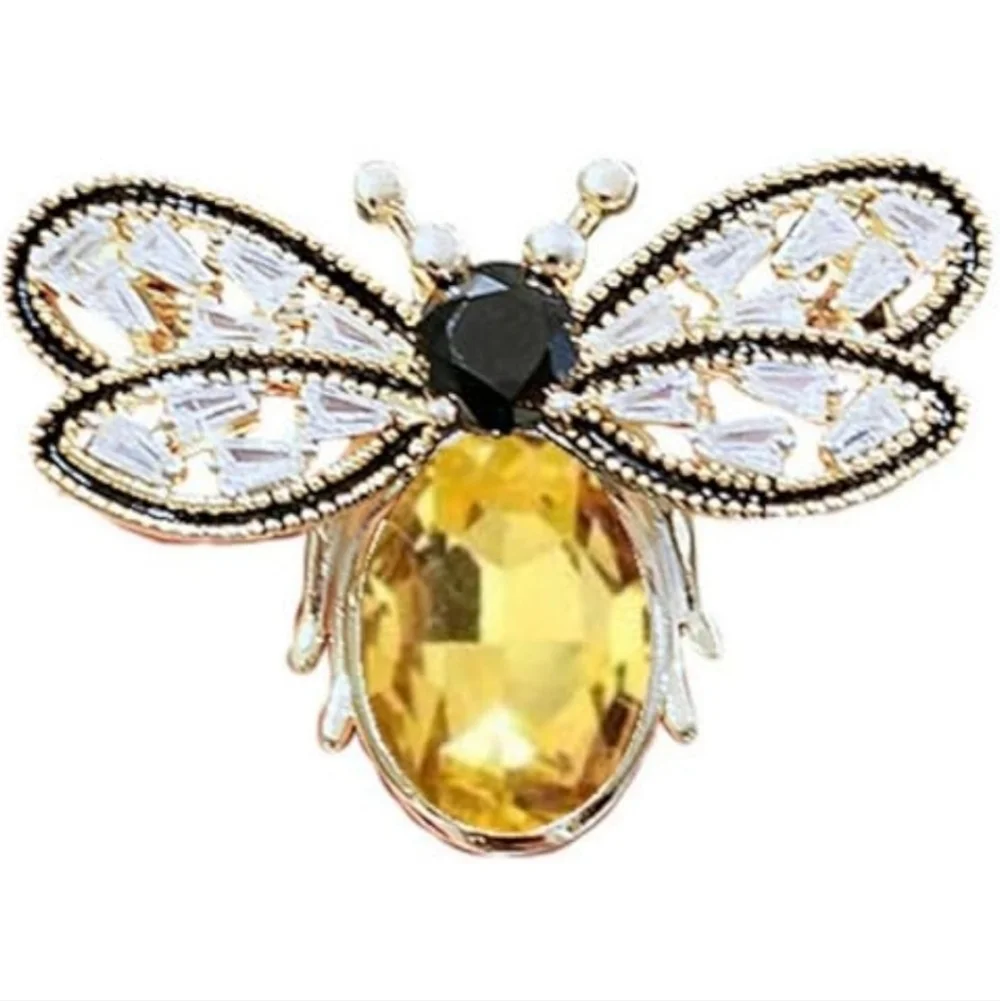 Women’s Jewelry Beautiful Elegant Gold and Black Bee Brooch